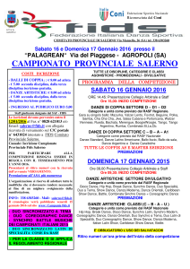 Programma campionato provinciale a Salerno