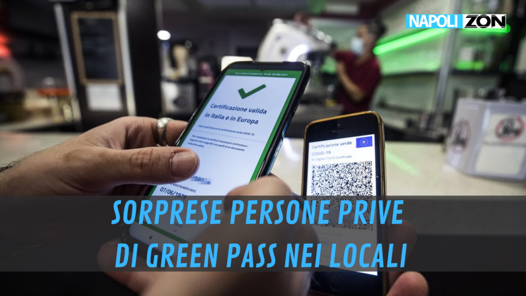 Controlli Green Pass sorprese persone prive all'interno dei locali