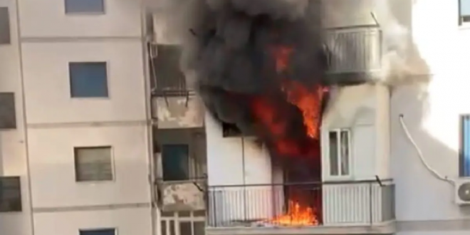 Appartamento in fiamme