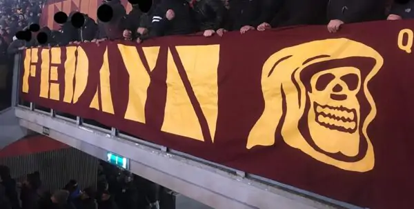 De Rossi esonerato striscione fedayn roma