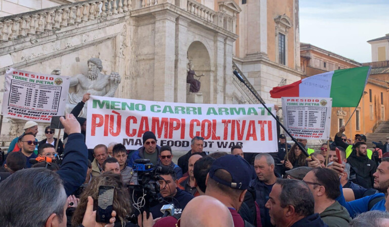 La protesta degli agricoltori a Roma