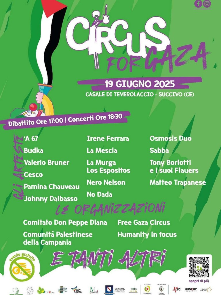 Circus for Gaza: giornata a sostegno della causa del popolo palestinese Circus for Gaza