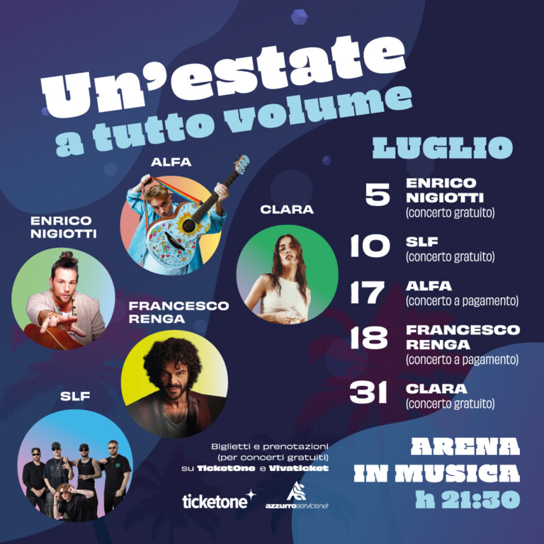 Musica Live al Vulcano Buono, concerti fino al 31 luglio