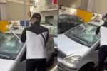 castellammare di stabia distrugge parabrezza