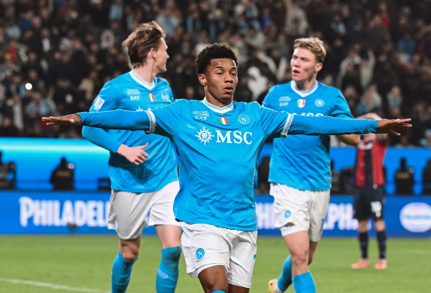 Napoli-Bologna pagelle Supercoppa italiana Neres