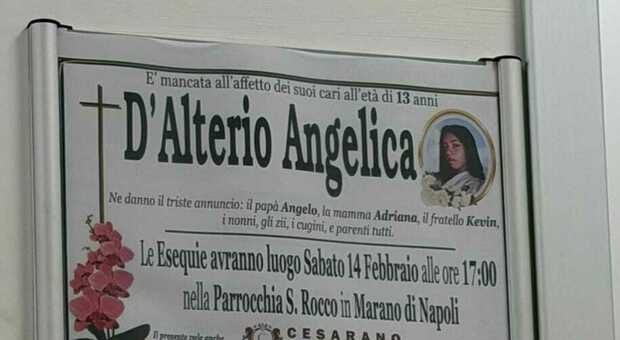 angelica d'alterio morta a 13 anni