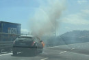 auto in fiamme Tangenziale di Napoli