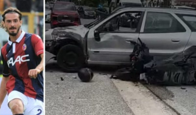 Marios Oikonomou con la maglia del Bologna, ex difensore morto a 33 anni"