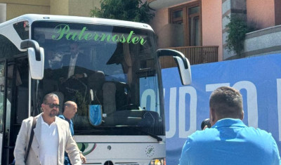 Arrivo calciatori del Napoli ritiro di Dimaro