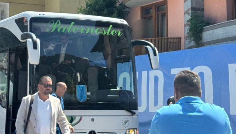 Arrivo calciatori del Napoli ritiro di Dimaro