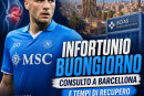 Alessandro Buongiorno durante il recupero dopo l’infortunio, con consulto medico a Barcellona