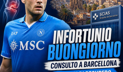 Alessandro Buongiorno durante il recupero dopo l&rsquo;infortunio, con consulto medico a Barcellona